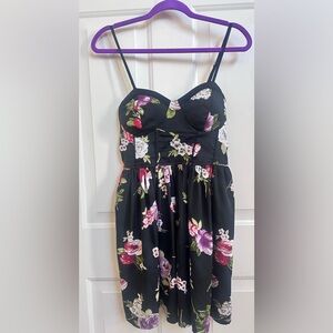 Gypsies Black Floral Mini Dress